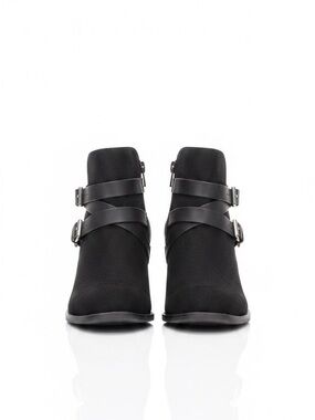 Black Ankle Boots with Buckles Size 6